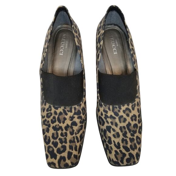 Sesto Meucci Yasemin Women's Leopard Print Square Toe Block Heel Loafers Size 9 - Picture 2 of 10